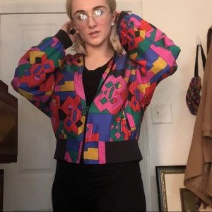 Vintage sand wash silk bomber jacket